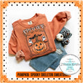 Spooky Pumpkin Halloween Crewneck Sweatshirt | Cute Ghost, Bat Fall Pullover | Port & Company® Cozy Sweatshirt