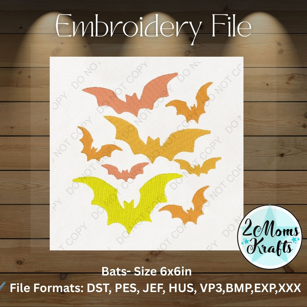 Bats Embroidery File