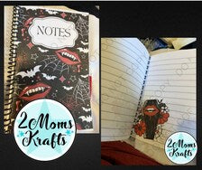 NOTEBOOK/JOURNAL- HALLOWEEN VAMPIRE Themed, Bats, Webs, and Coffins oh my!&nbsp;