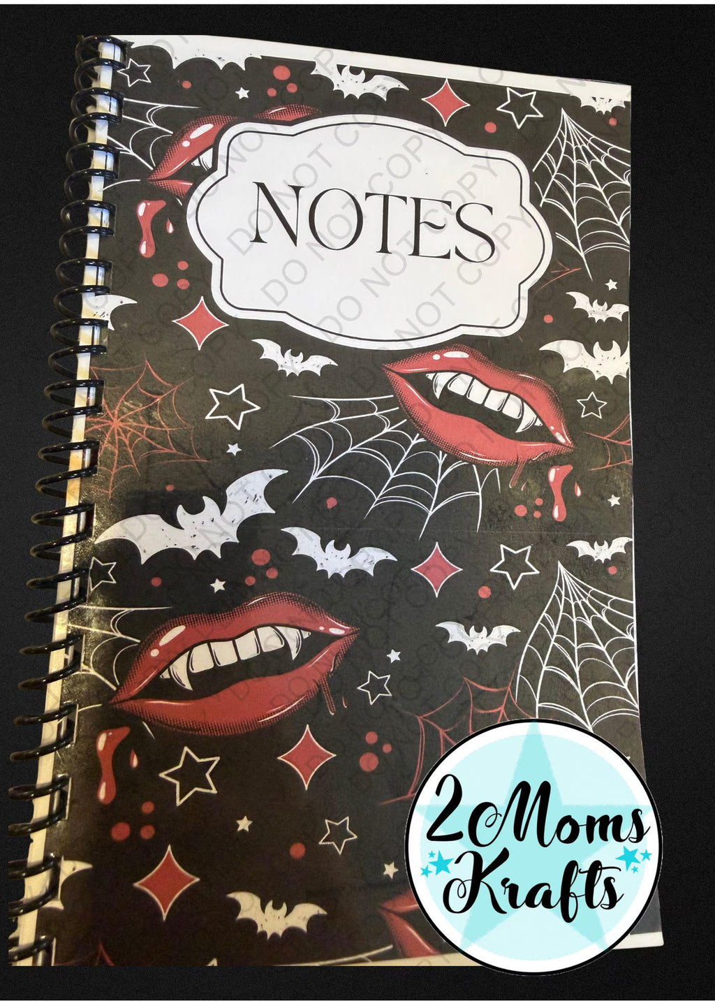 NOTEBOOK/JOURNAL- HALLOWEEN VAMPIRE Themed, Bats, Webs, and Coffins oh my!&nbsp;