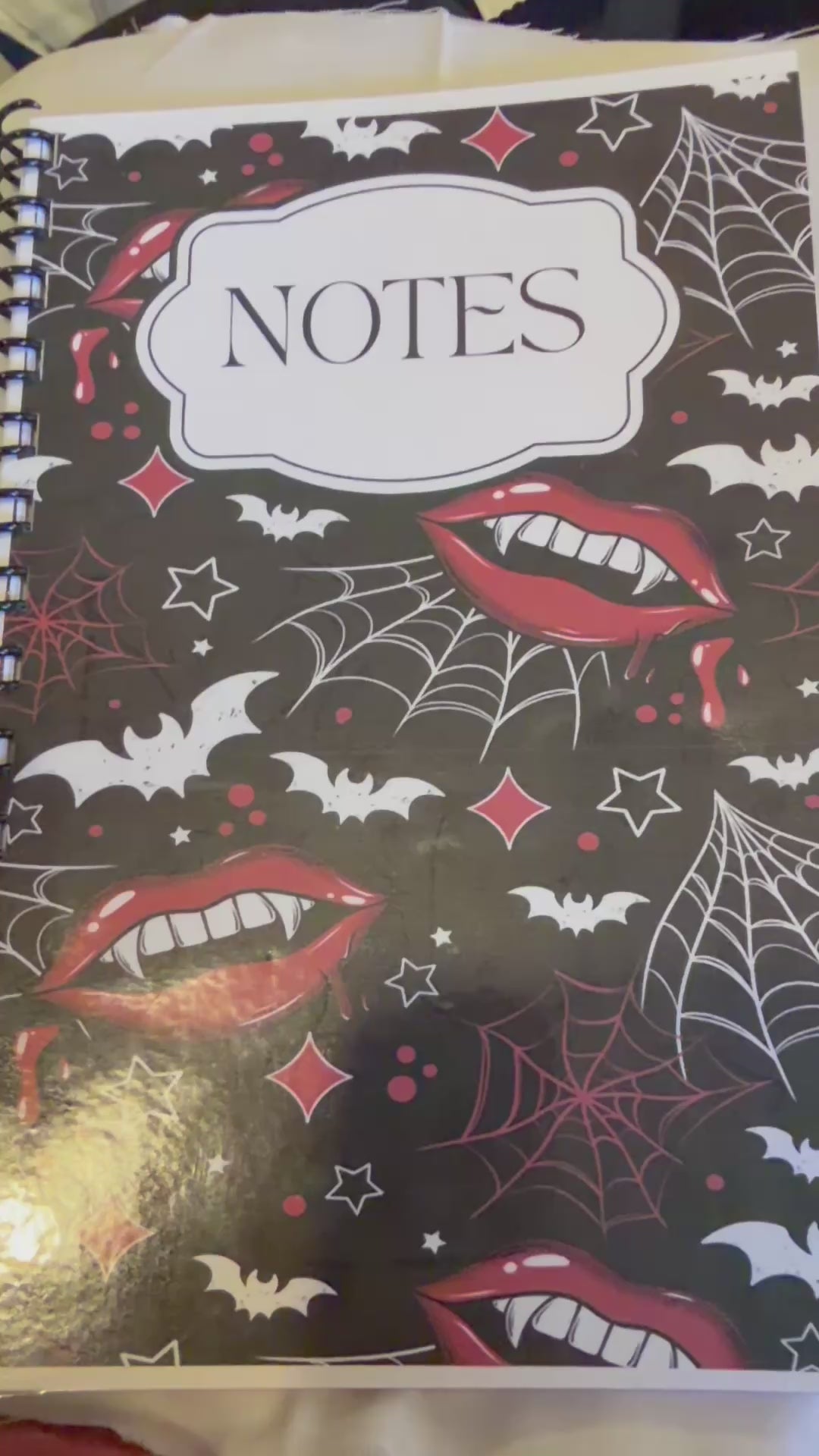 NOTEBOOK/JOURNAL- HALLOWEEN VAMPIRE Themed, Bats, Webs, and Coffins oh my!&nbsp;